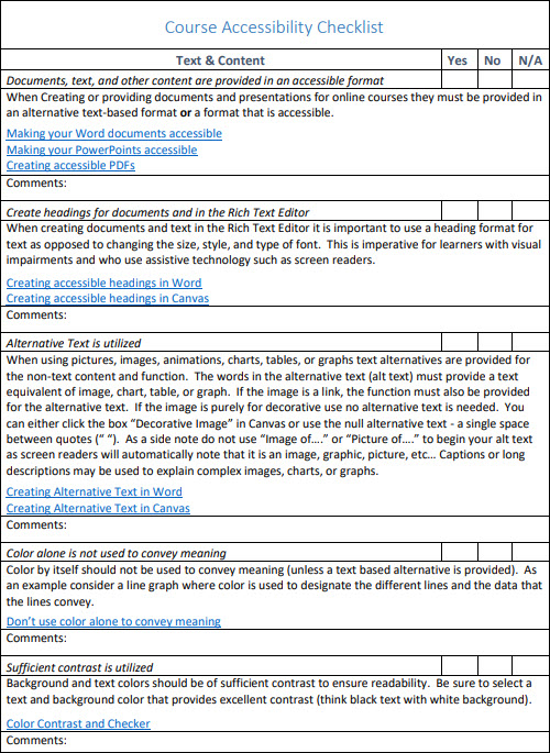 course accessibility checklist thumbnail